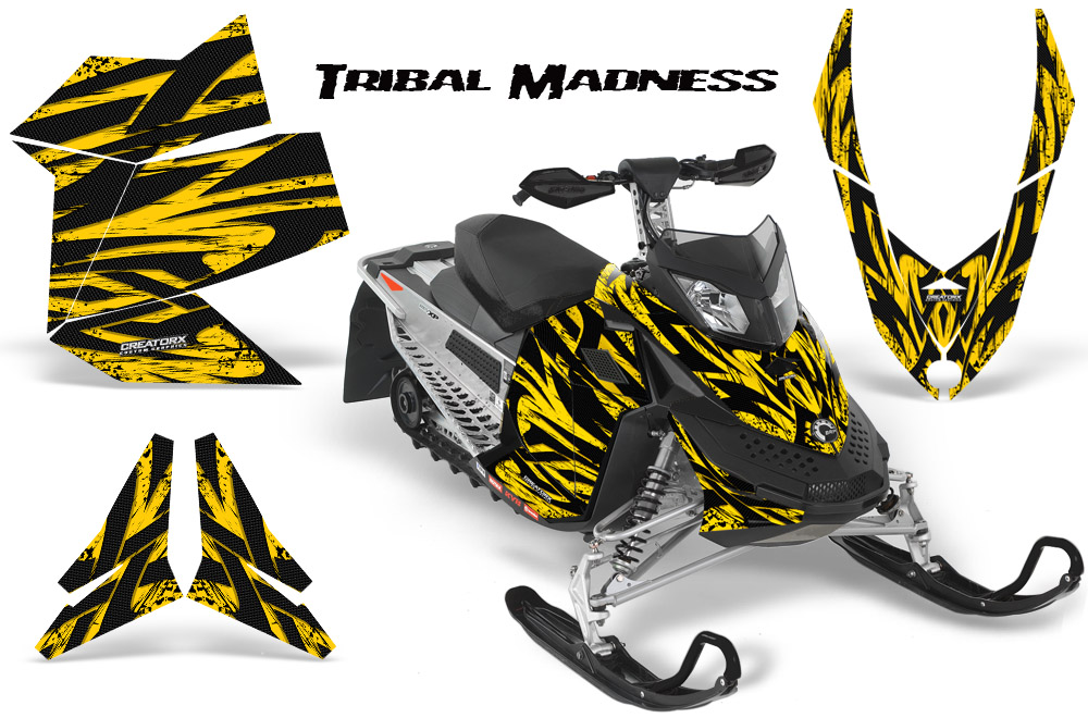 Skidoo REV XP Graphics Kit Tribal Madness Yellow BB